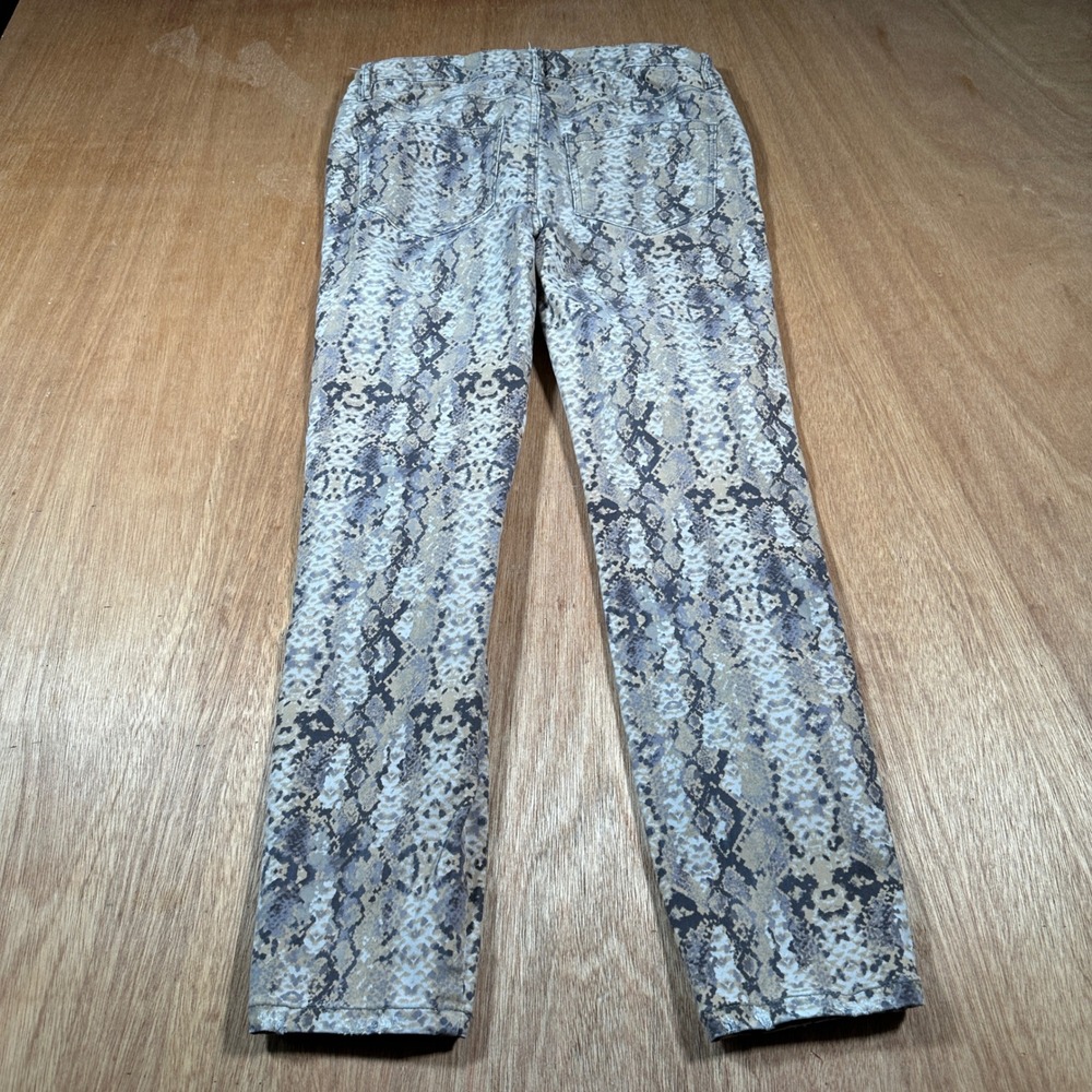 Free People Skinny Pants Women 27 Tan Grey Snakeskin Animal Print Slim Fit